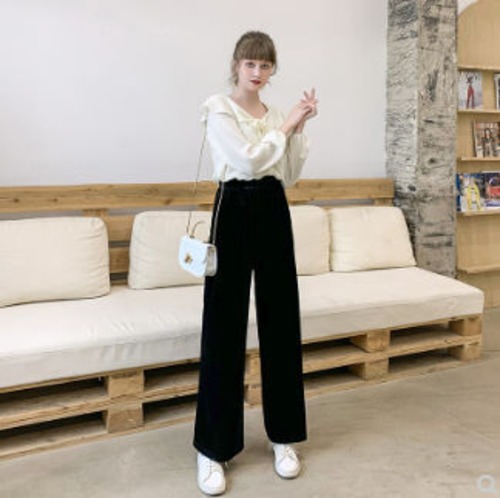 秋冬 パンツ 黒 ブラック グレー くすみピンク ハイウエスト お出かけ カジュアル 無地 大きいサイズ レトロ ゆったり 体型カバー ルームウェア 