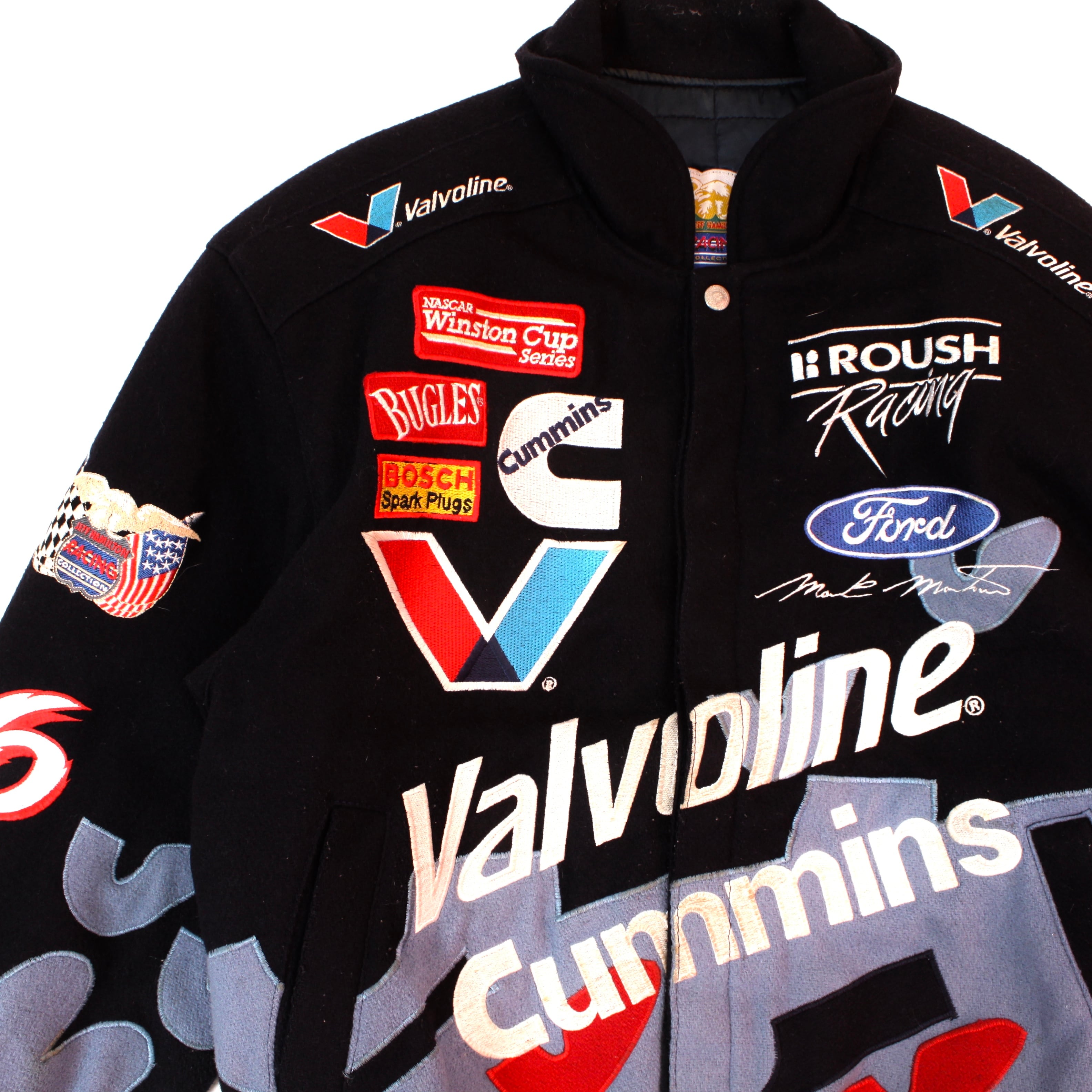0687. 1990's Jeff Hamilton Mark Martin racing jacket ネイビー ...