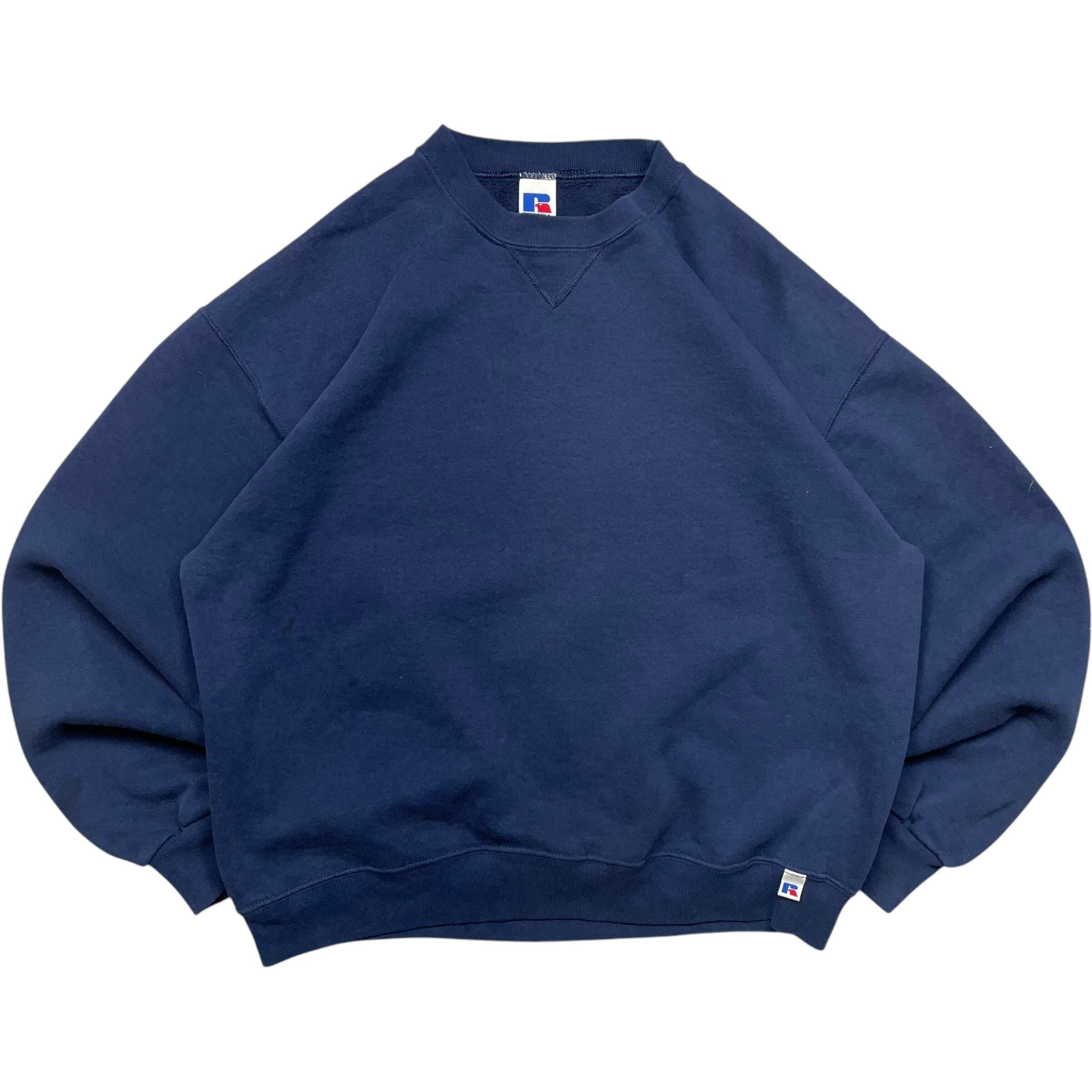 《L》russell athletic ラッセルアスレチック スウェット 無地 ネイビー 90年代 vintage no.6210