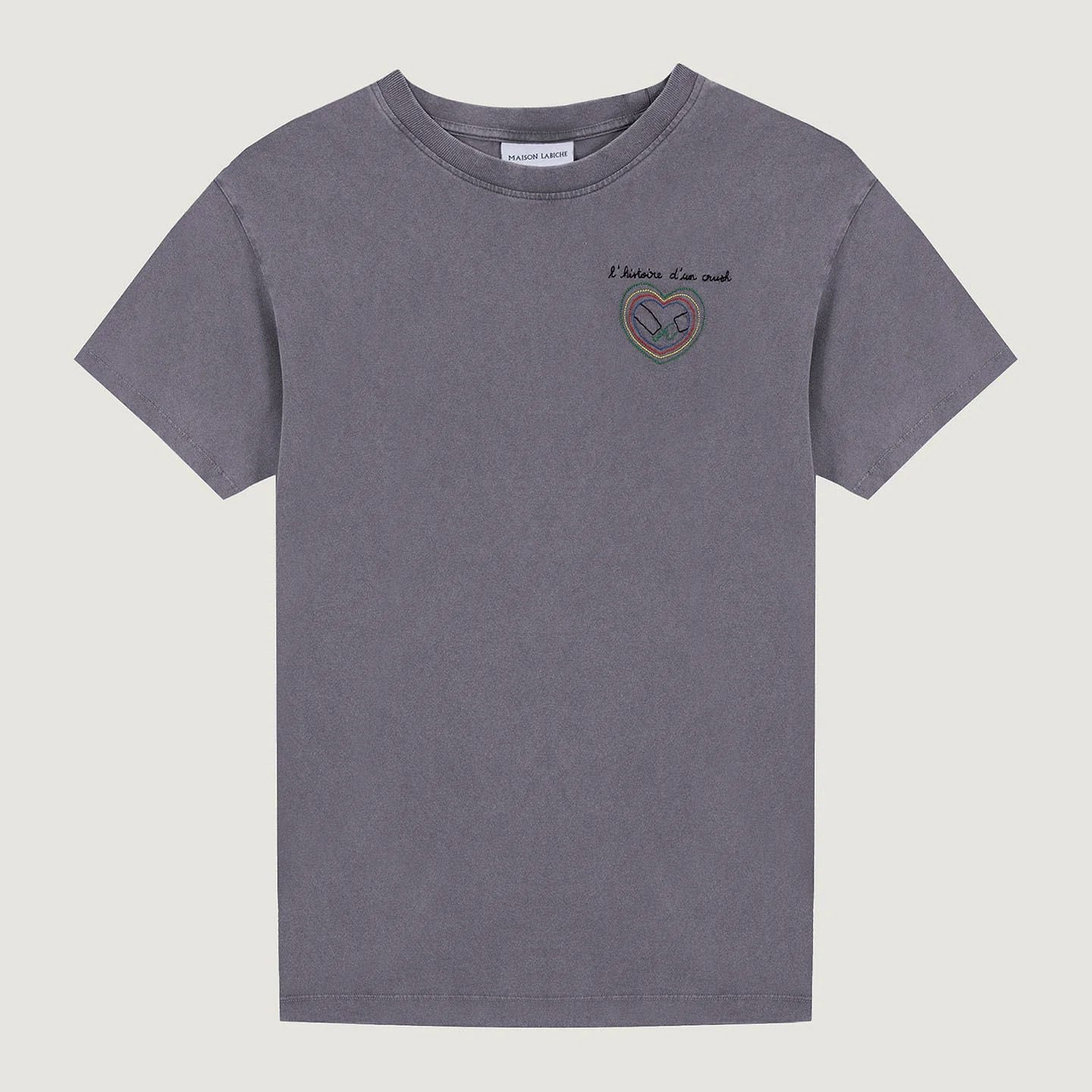 MAISON LABICHE CROCO CRUSH TEE DARK ASHES WASHED
