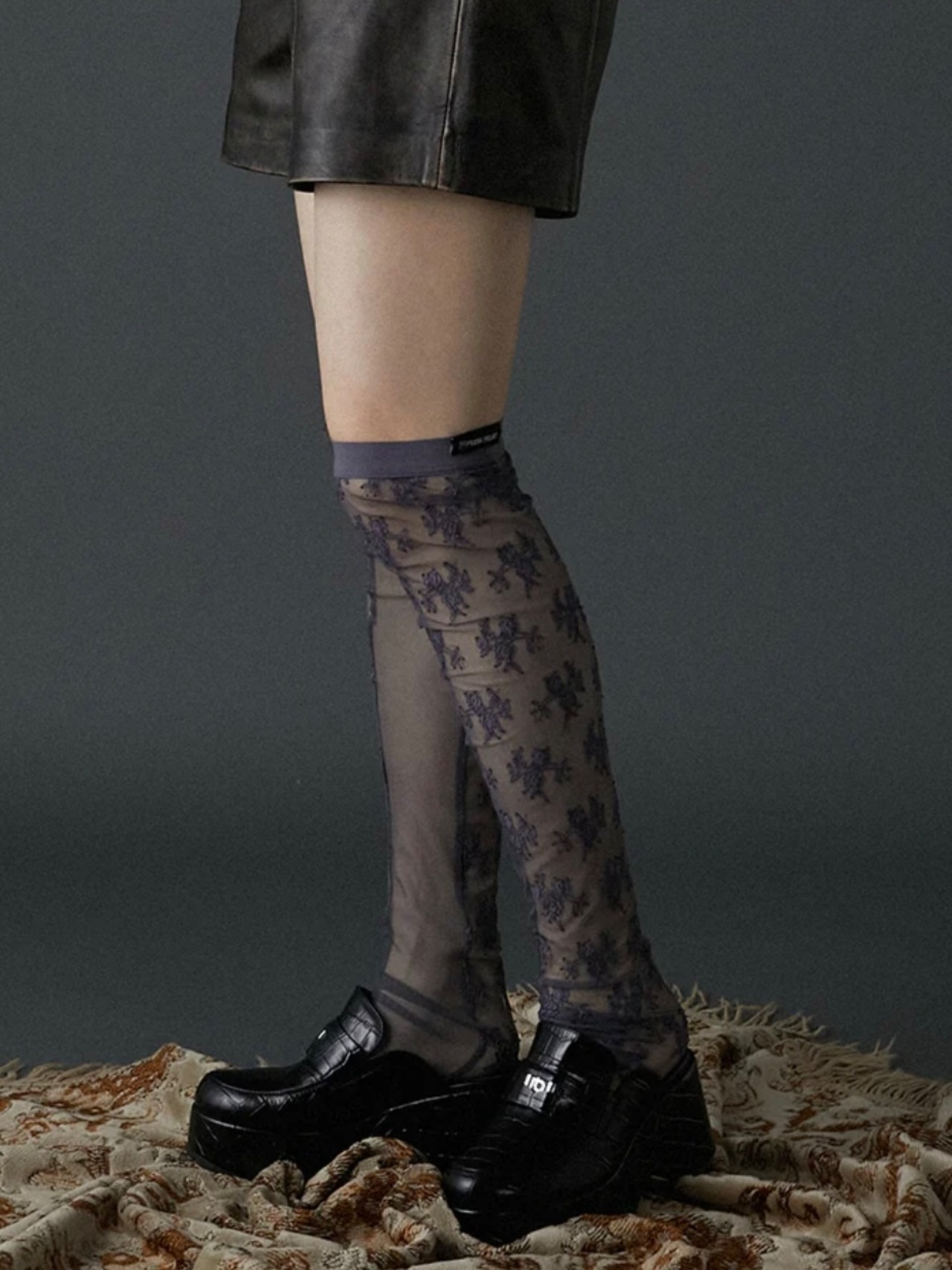 【24AW】PRANK PROJECT プランクプロジェクト / Flower Motif Lace Knee High Socks / ソックス - 2