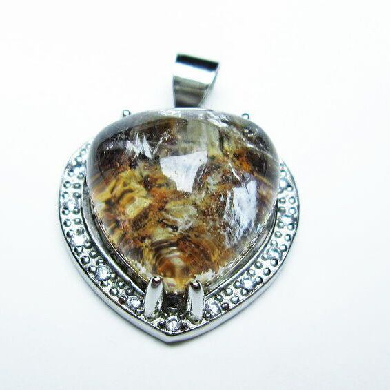 ガーデンクォーツ ペンダント ハート 一点物 メール便可 [M便 1/20] 112-7781