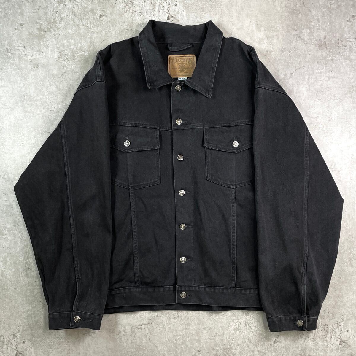 TODAYSNEWS ブラックデニムジャケット メンズ3XL 古着トラッカー