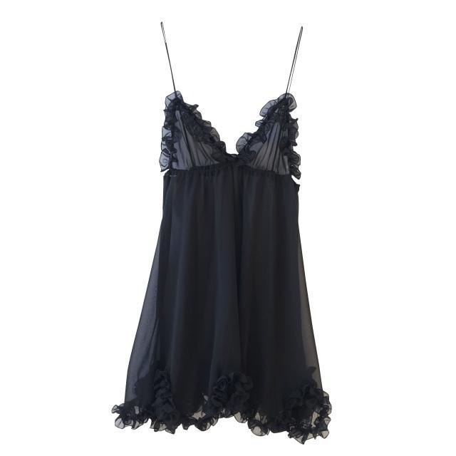 FRILLED EDGING BABY DOLL / BLACK