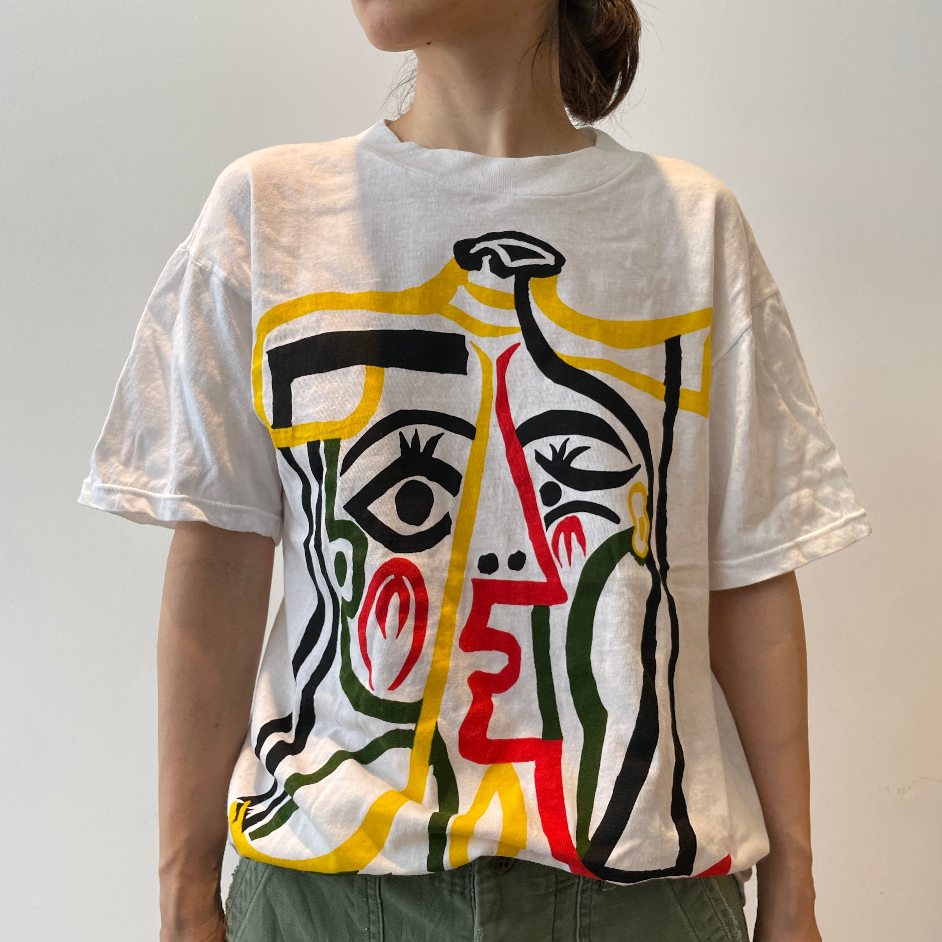 新品 90s PICASSO ピカソ 帽子を被った女の胸像 Tシャツ XL