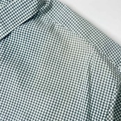 Papas パパス ギンガムチェック ポケット 半袖シャツ L/グリーン メンズ