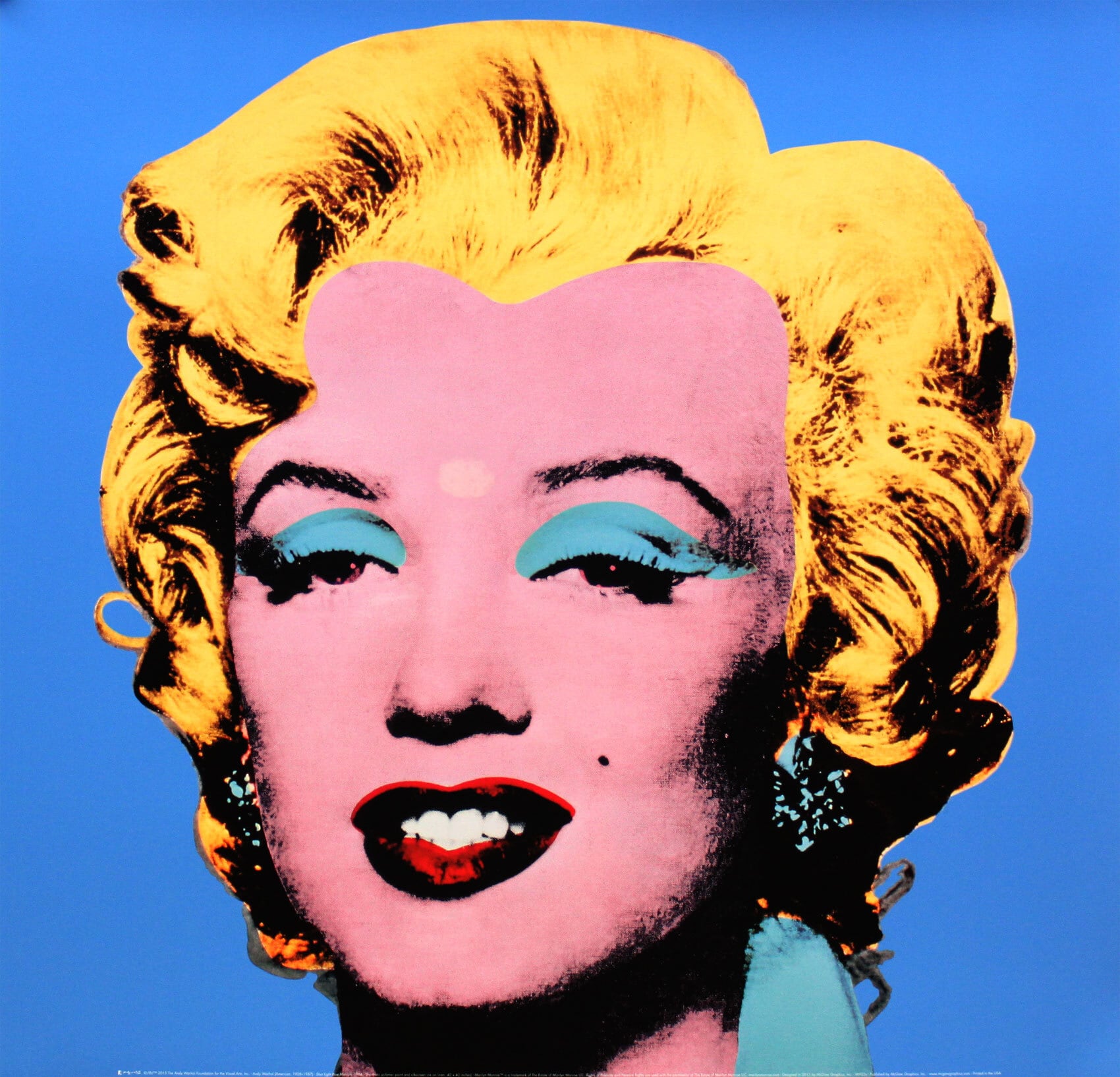 アンディ ウォーホル「マリリン モンロー(ショットブルー)1964」展示用フック付ポスター ポップアート 絵画