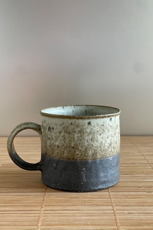 マット釉・黒焼締 マグカップ　村上躍　作　MY26_39筒