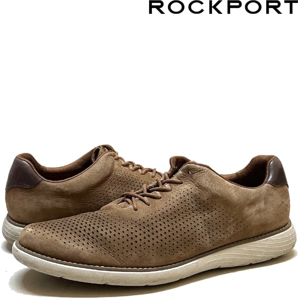 1点物◇ロックポートRockport革靴ヌバックレザースニーカー茶シューズ