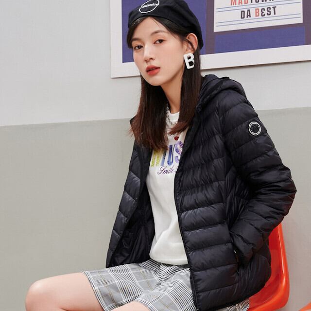 ダウンジャケット アウター レディース ショート丈 フード付き 軽量 ブラック/ピンク/ベージュ M/L/XL/2XL