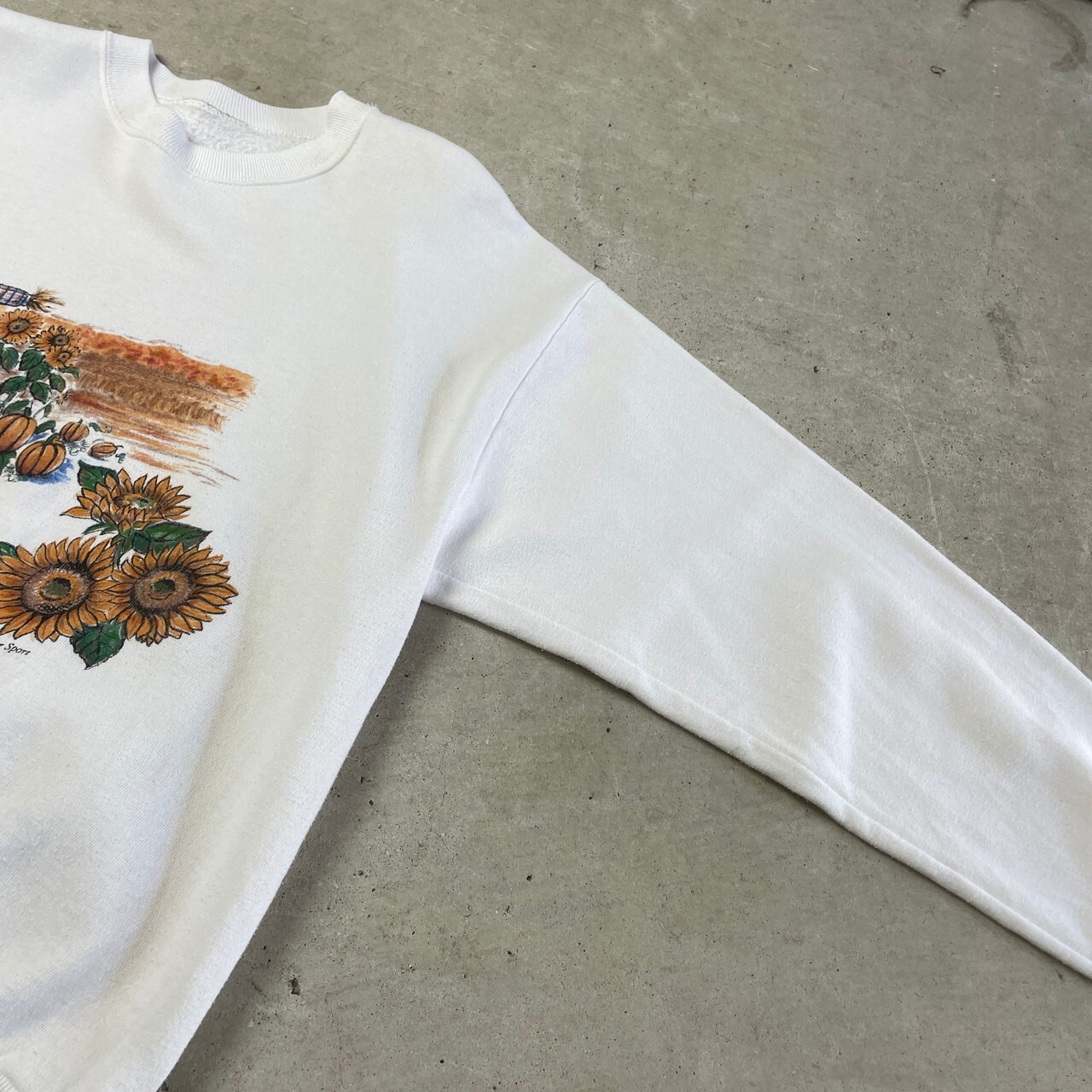 90年代 GOPHER SPORT ひまわり カカシ アート プリントスウェット  