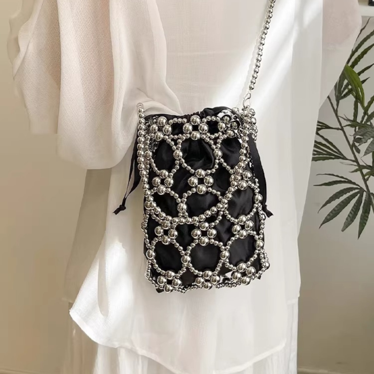 Elegant Metal Bead Mini Square Bag (ME302)