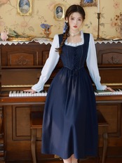 【0145】Vintage Cotton Frill Long Sleeve Dress