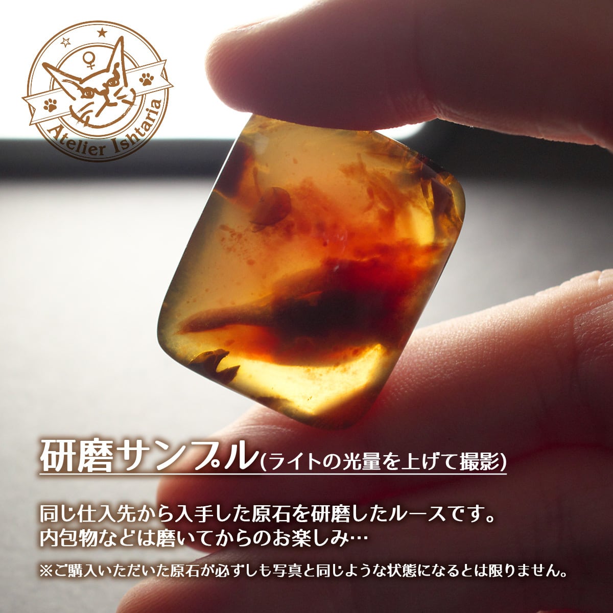 ランダム発送】スマトラアンバー原石 C【インドネシア産】／琥珀／研磨