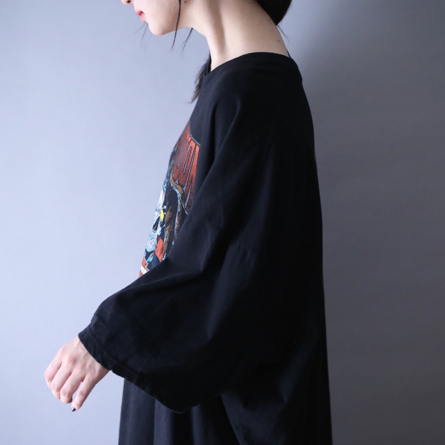 "HARLEY-DAVIDSON" scull×eagle printed super over silhouette l/s tee