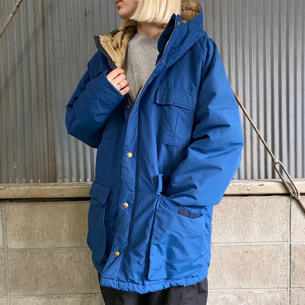 USA製 80年代 エルエルビーン BAXTER STATE PARKA メンズL 古着 L.L.Bean 80s ヴィンテージ ビンテージ  マウンテンパーカー 青【アウトドアジャケット】 | cave 古着屋【公式】古着通販サイト