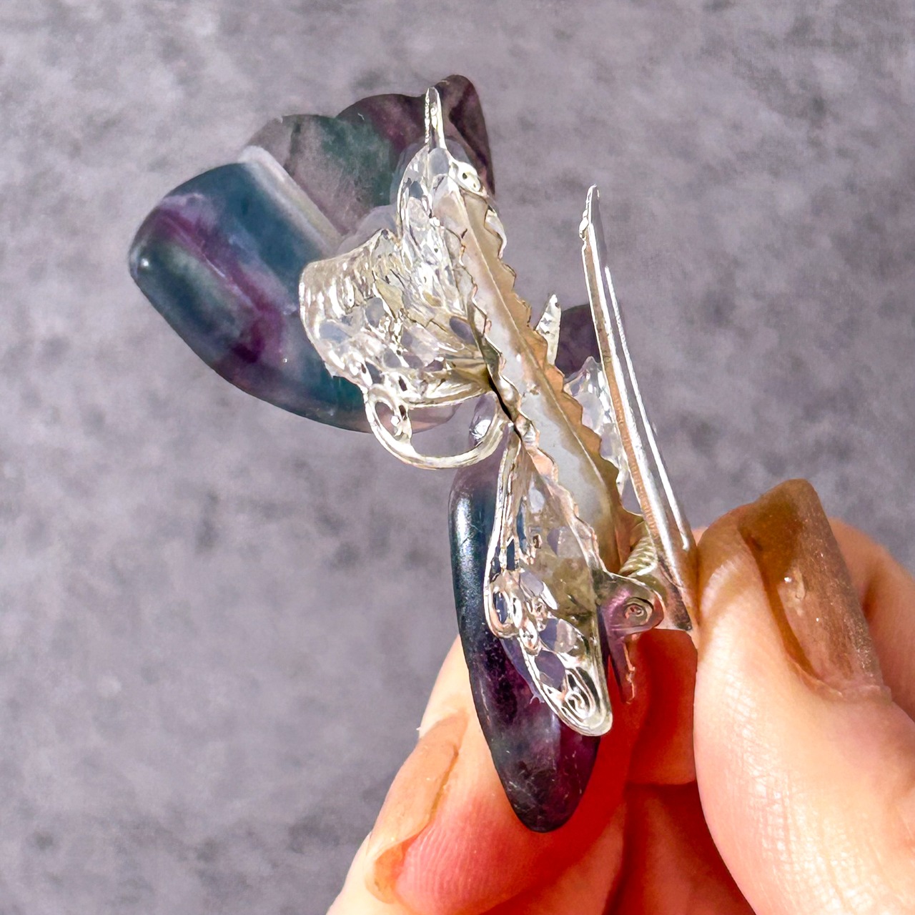 フローライト 蝶々 クリップ