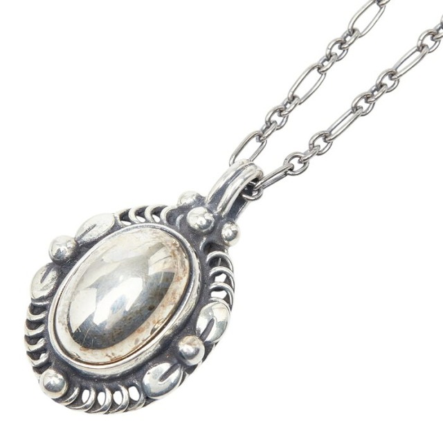 ジョージジェンセン 1995 ヘリテージ オーバル チェーン ペンダント ネックレス SV925 シルバー レディース Georg Jensen 【中古】