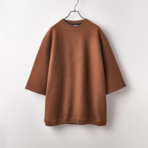 Wool felt oversized pullover / Camel