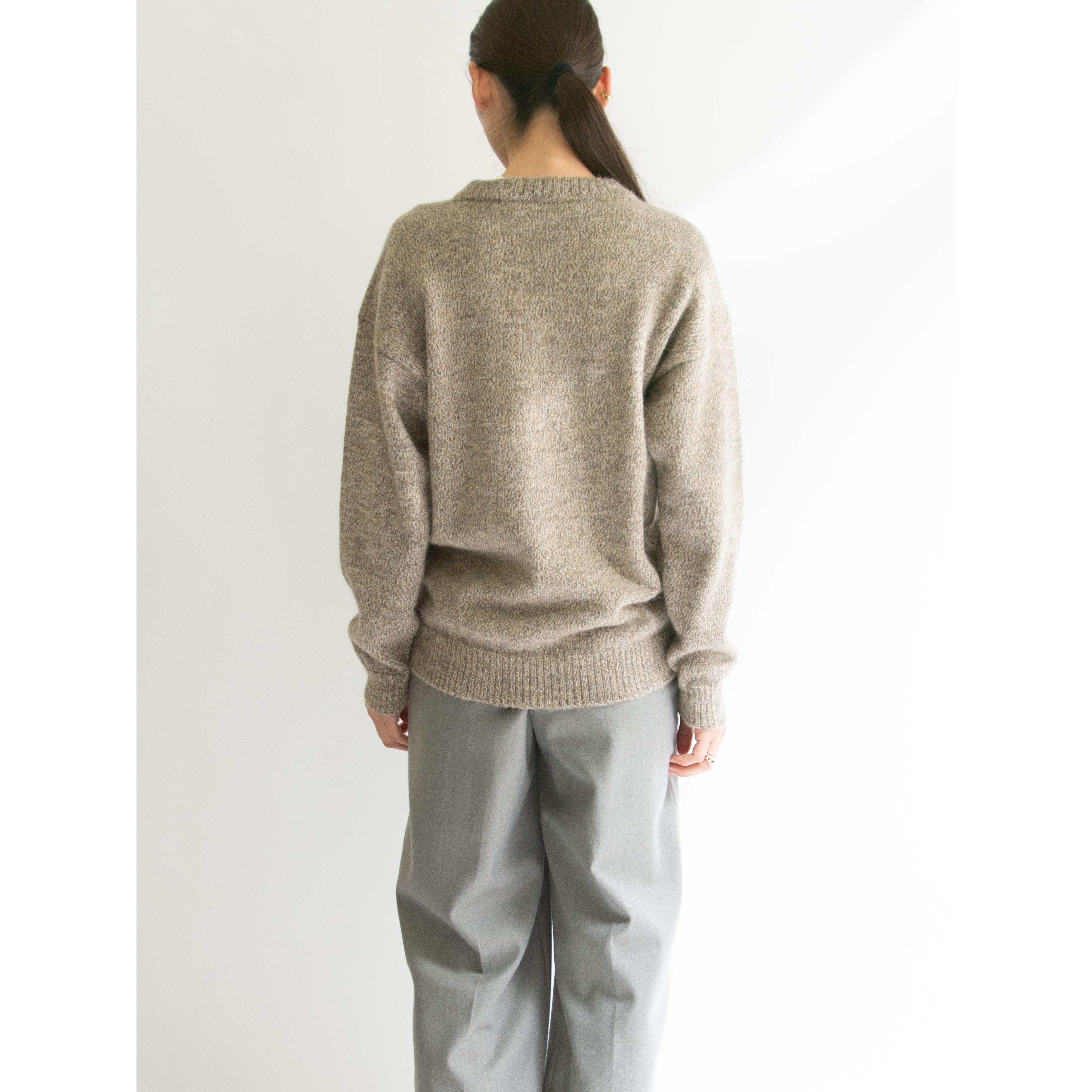 【Unknown Brand】Crew Neck Alpaca Sweater(クルーネック アルパカセーター ニットプルオーバー)
