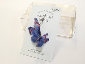 【イヤリング変更可能】camellia_ajd  蝶々片耳ピアス