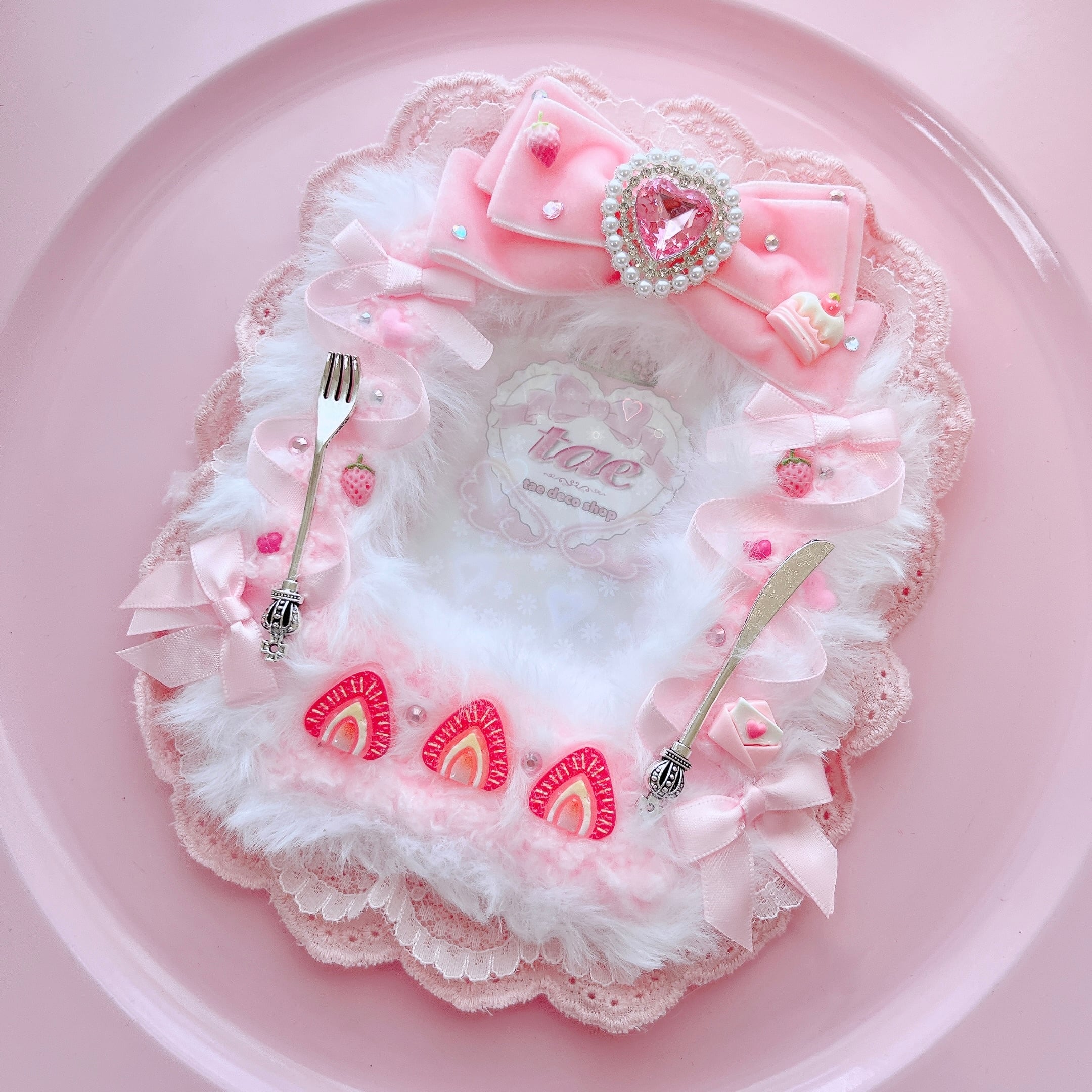 A7 バレンタインデザイン ベルベットリボン ショートケーキ トレカ