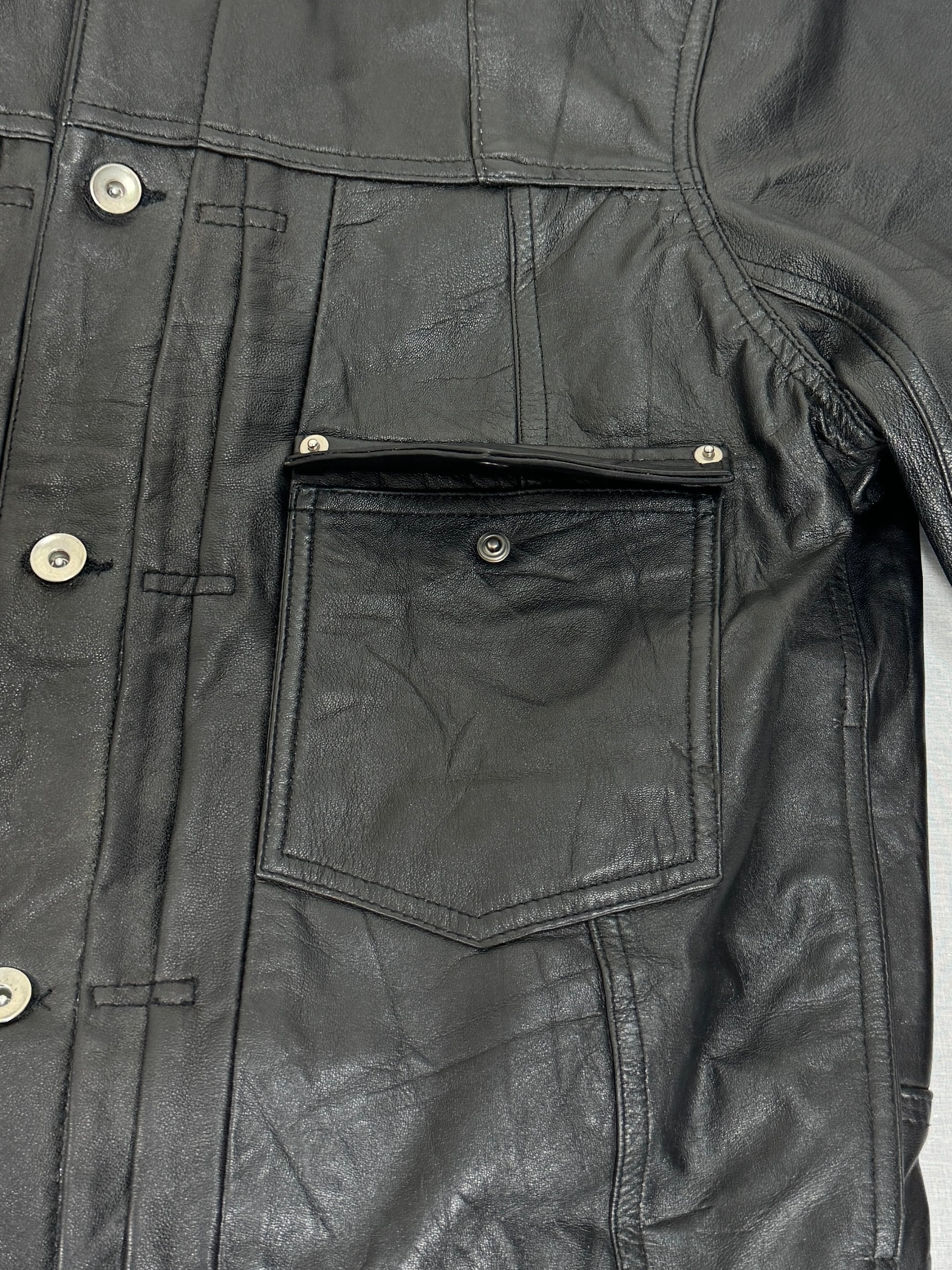 3POCKET 1st LEATHER JKT (Silver Button) | yoused