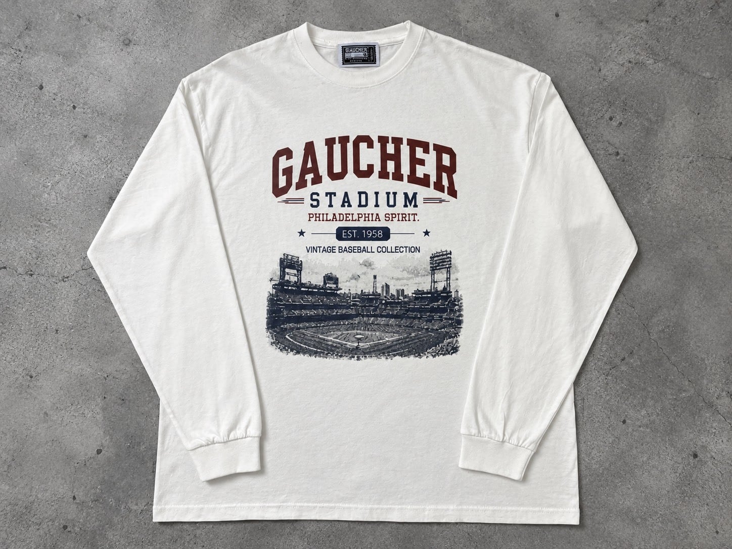 6.2oz GAUCHER BASEBALL STADIUM LS Tee