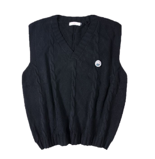 レトロ グランパ ベスト Vネック ざっくりニット