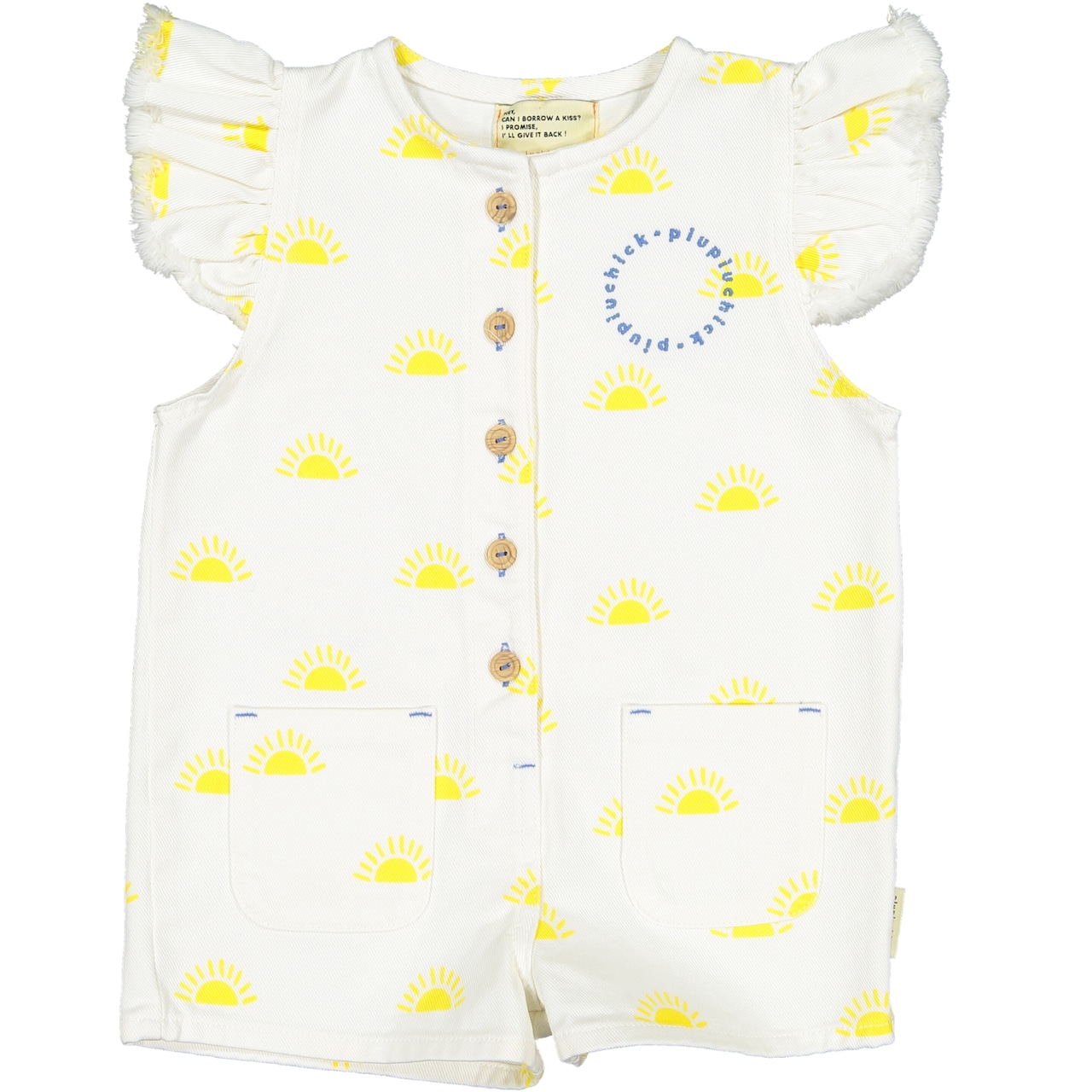 piupiuchick / short jumpsuit w/ frills on shoulders