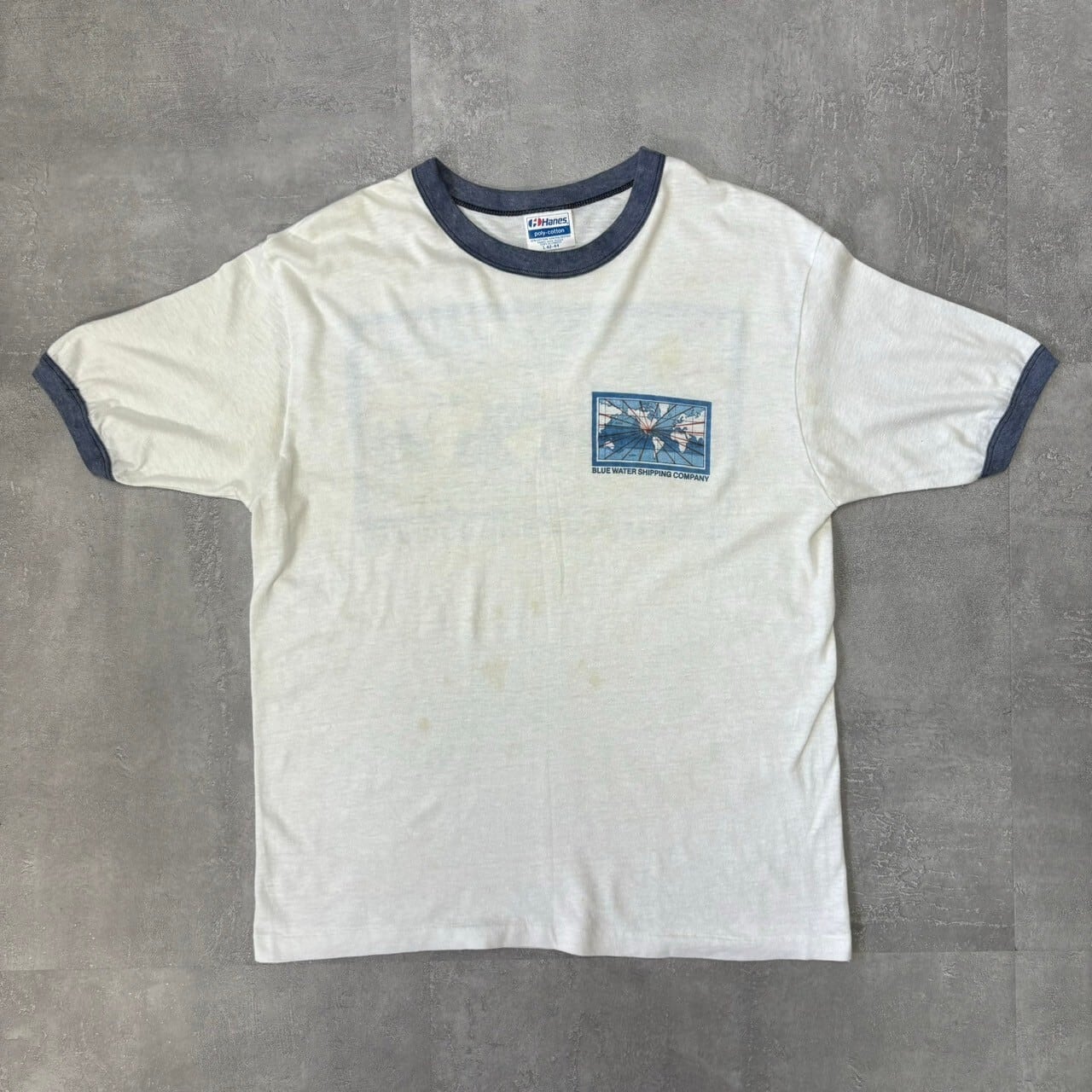 《L size》Hanes ヘインズ 80s~ リンガーTシャツ 両面プリント No.3286