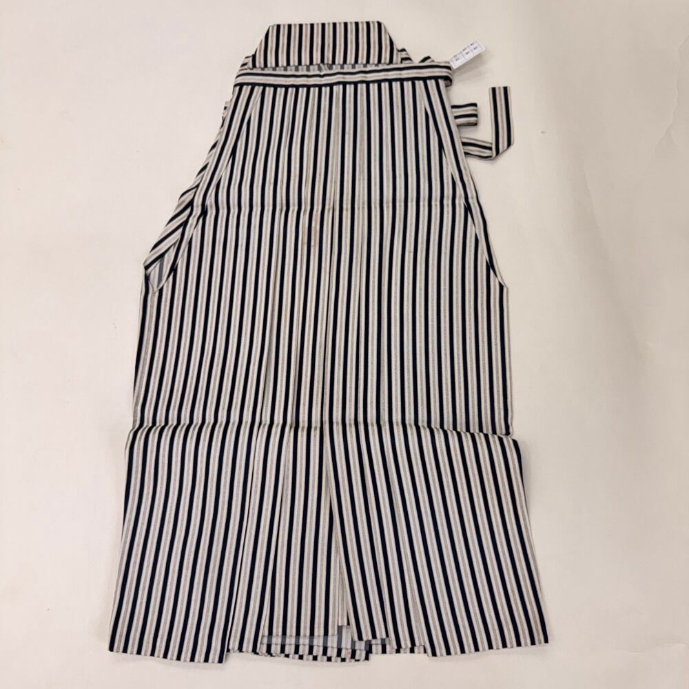袴 行灯袴 男袴 紐下丈81cm S size 男性用袴 成人式袴 紺 白 銀 中古 6703