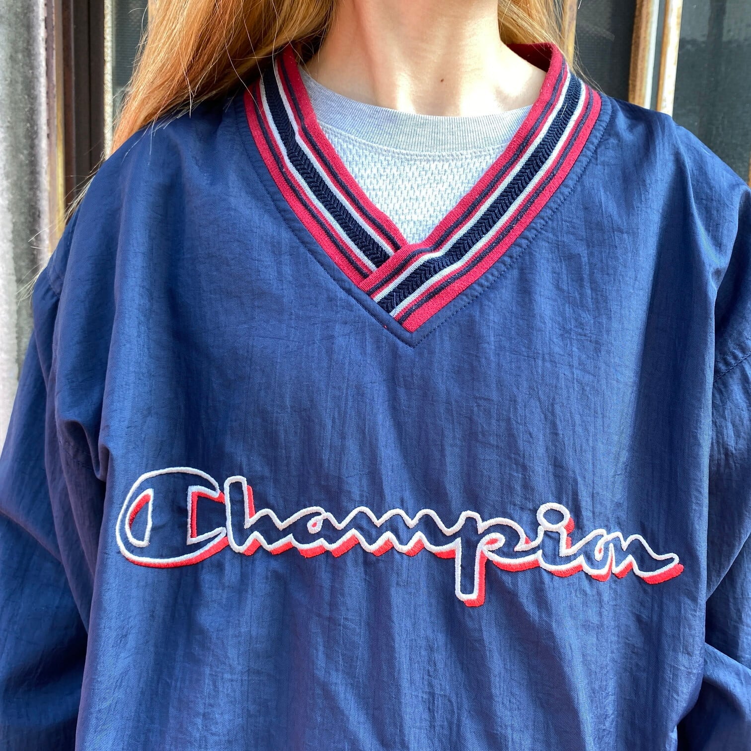 champion チャンピオン プルオーバー カレッジロゴ ナイロンジャケット