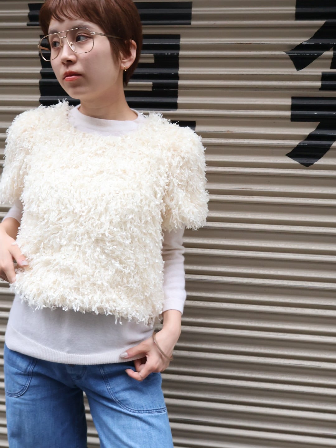 shaggy design s/s top【8006】