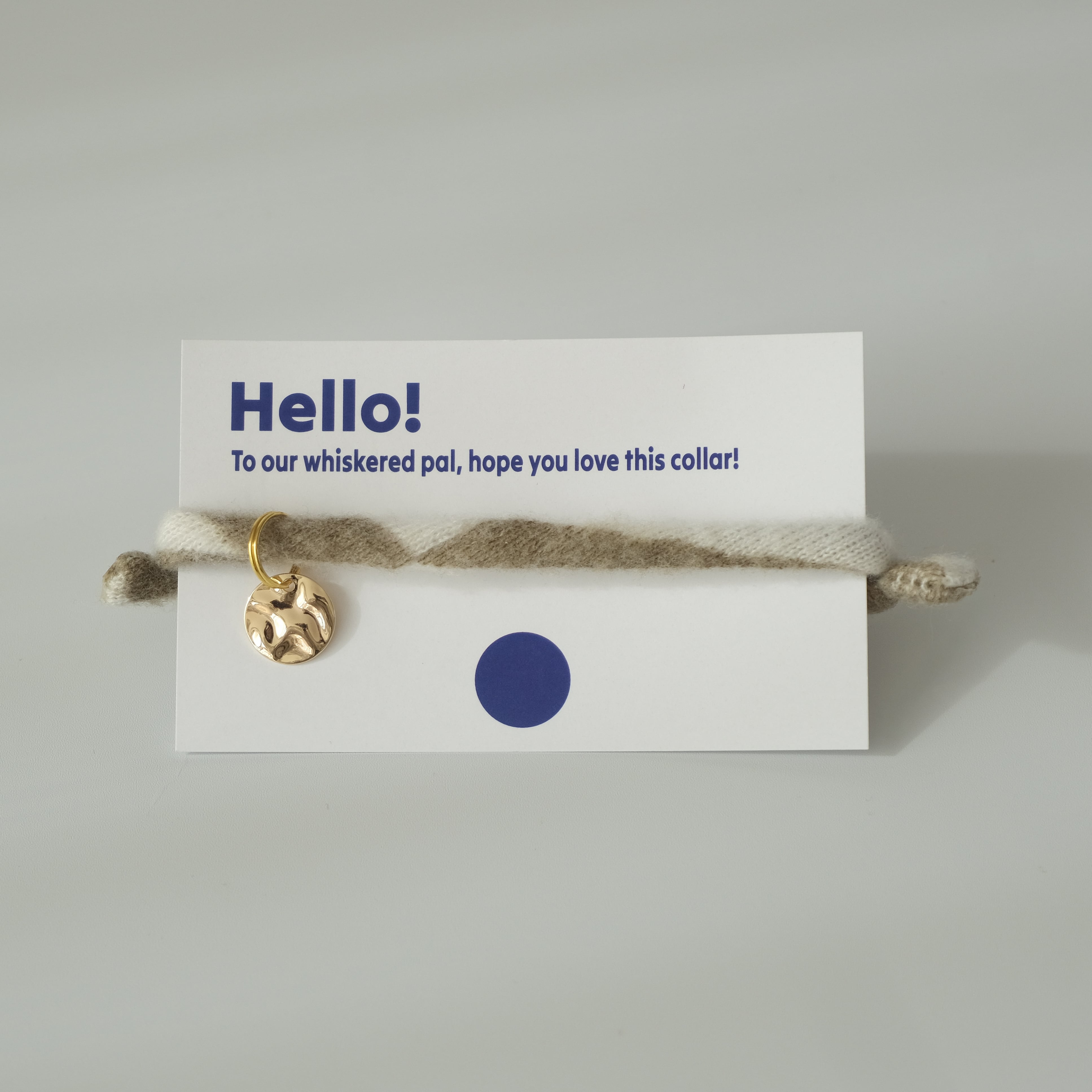 負担の少ない猫首輪 Fuzzy Patch Khaki ゴールド