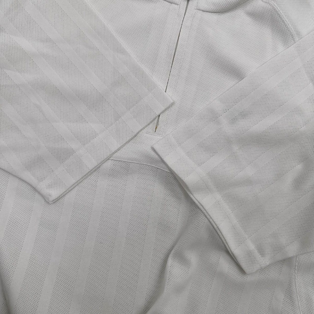 ゴルフ◆TOURSTAGE ツアーステージ ハーフジップ ドライ 半袖 メッシュ ポロシャツ Mサイズ/ホワイト 白/メンズ スポーツ