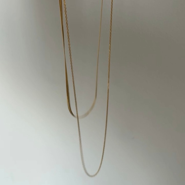S925 2set simple necklace【silver/gold】(N163)