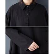 ストライプ切替 ロング シャツワンピース  00106