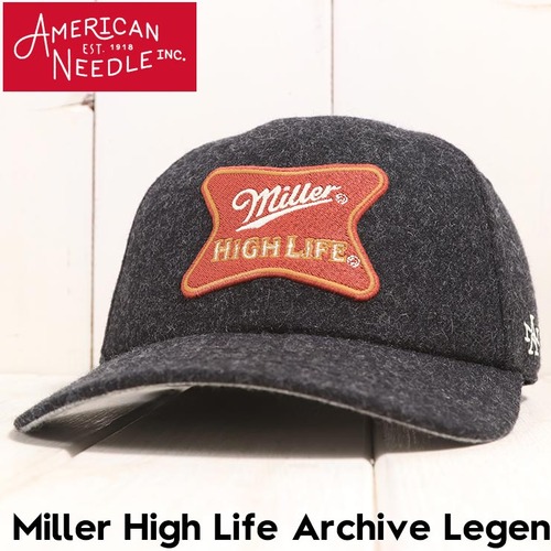 AMERICAN NEEDLE アメリカンニードル Miller High Life Archive Legen ストラップバックキャップ 帽子 SMU670A-MHL 日本代理店正規品