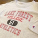 90s  Champion 88%cotton 4 line INK Print College  T-Shirt