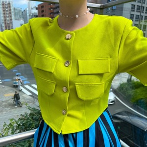 side cutting half sleeve jacket_LN01233