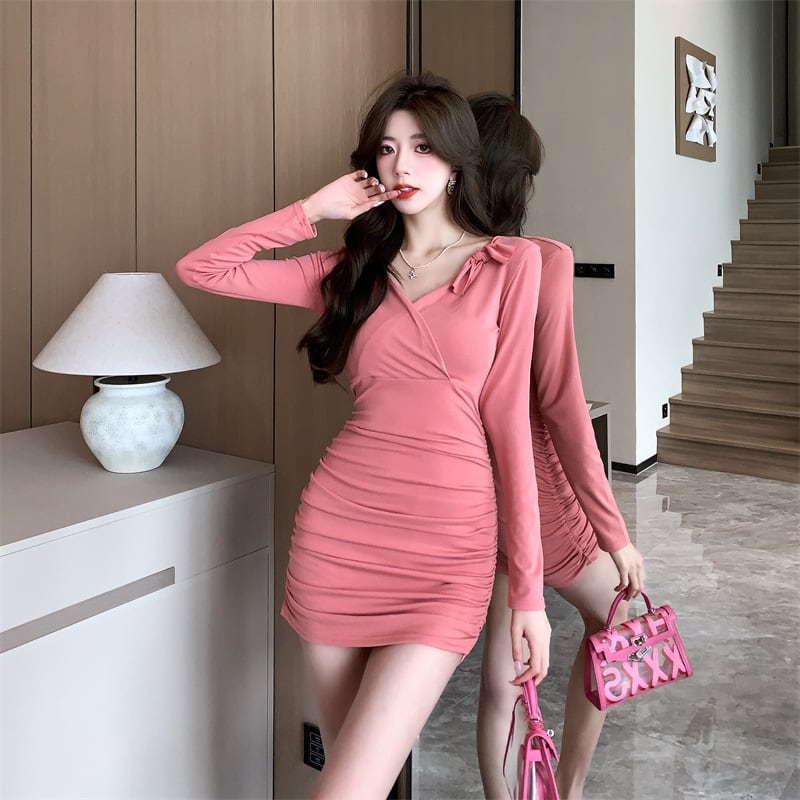 【dress】Vネックワンピース M19794