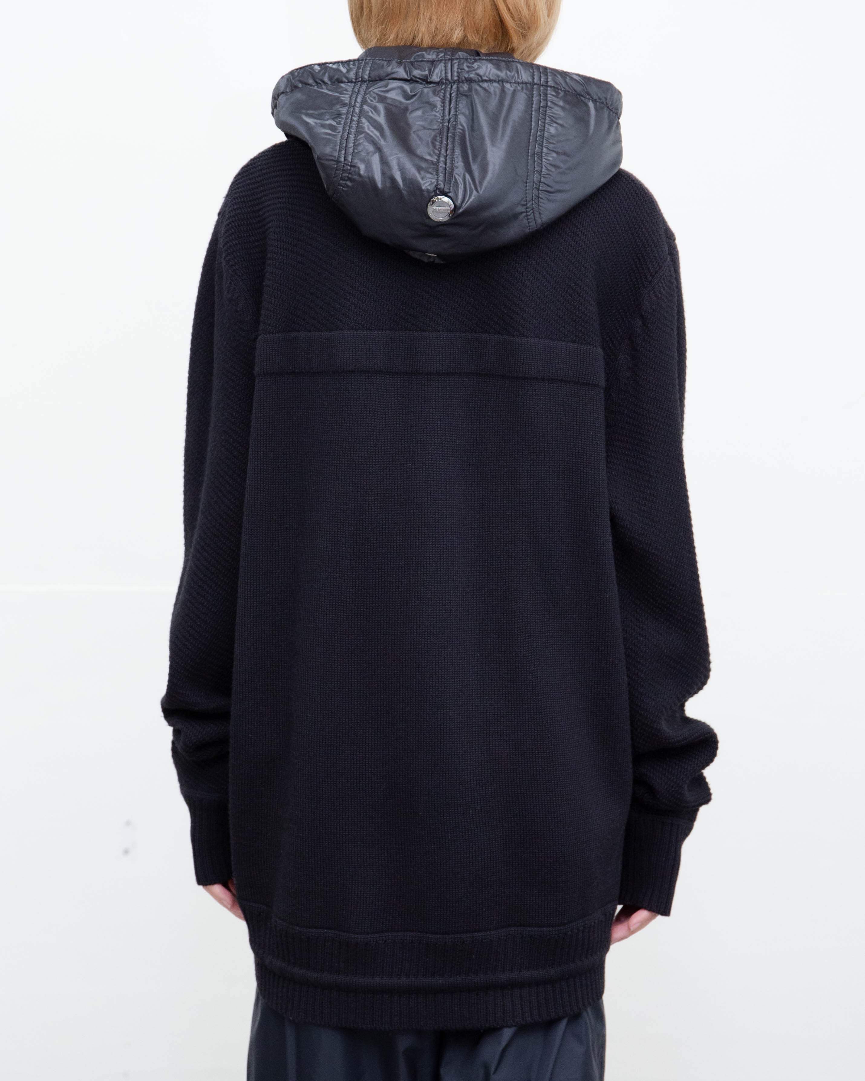 2000s DIRK BIKKEMBERGS - half-zip knit jumper w/detachable nylon