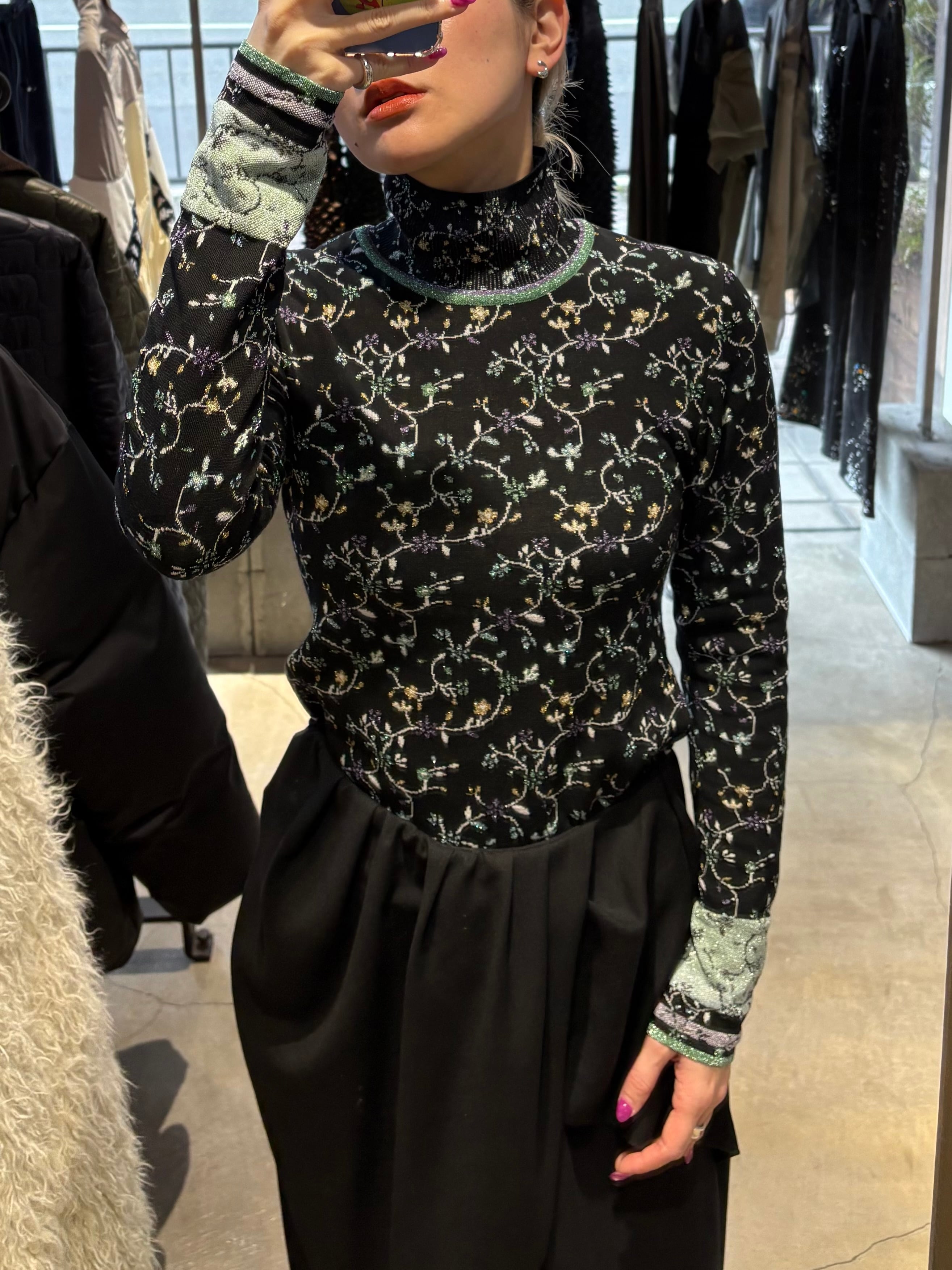 26SS】Mame Kurogouchi マメ クロゴウチ / Floral Motif Glitter High