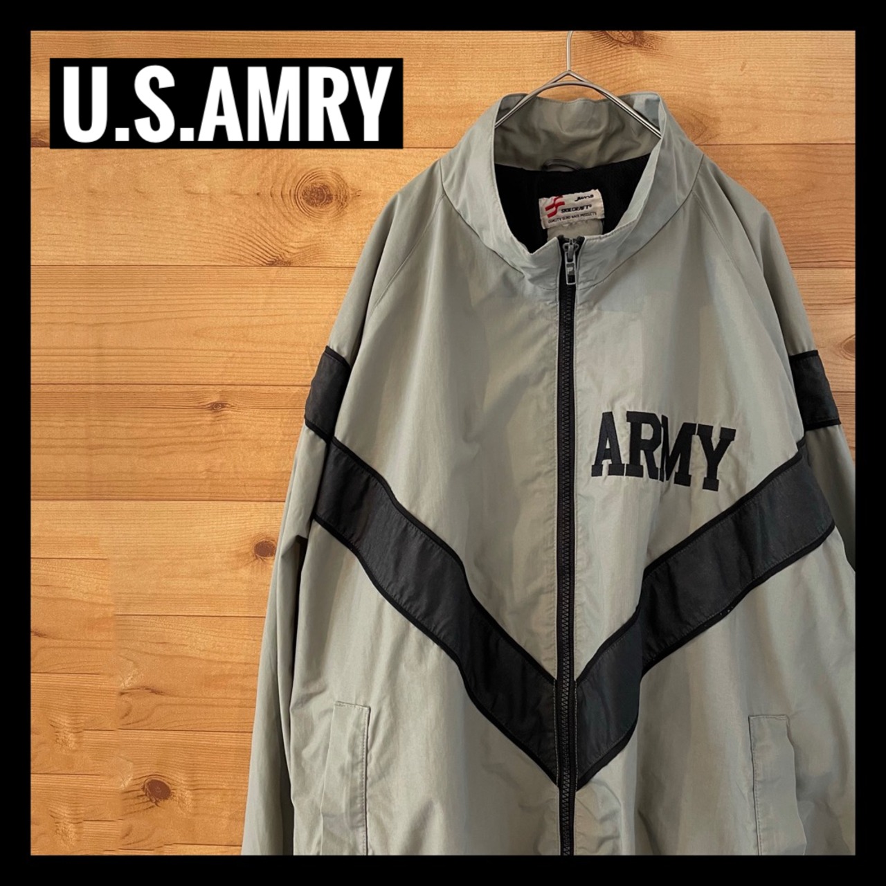 【JWODSKILCRAFT】U.S.AMRY トレーニングジャケット ナイロンジャケット 刺繍ロゴ US古着