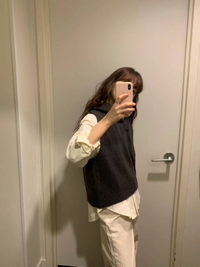 (予約) LIFFEY / Erin hood knit vest 3color