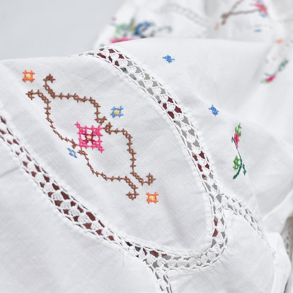 Remakeリメイク 再構築 フラワー & レース 刺繍 デザイン ルーズ