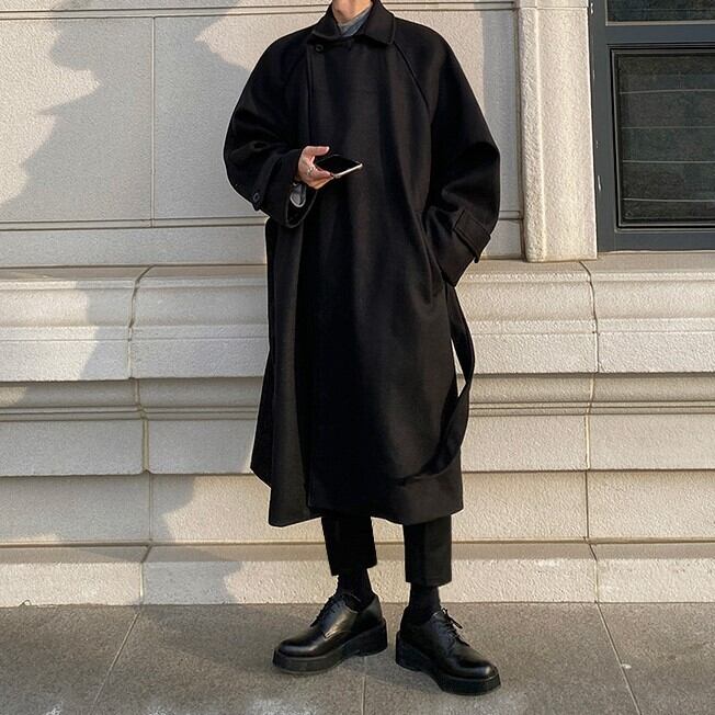 即納 2wayウールロングコート Bl Beep 韓国メンズファッション通販サイト