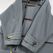 希少 HUGO BOSS ヒューゴボス オーバー ダッフルコート サイズ XL~程度 /ビンテージ/D-TK9029/ドイツ製/ブルーグレー系/メンズ