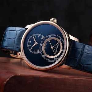 【JAQUET DROZ ジャケ・ドロー】GRANDE SECONDE QUANTIÈME　グラン・セコンド カンティエーム（ダークブルーエナメル）／国内正規品 腕時計